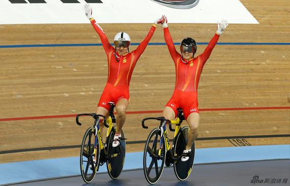 中国选手参加场地自行车世锦赛