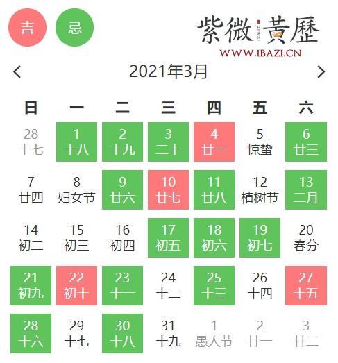3月开工/开业吉日