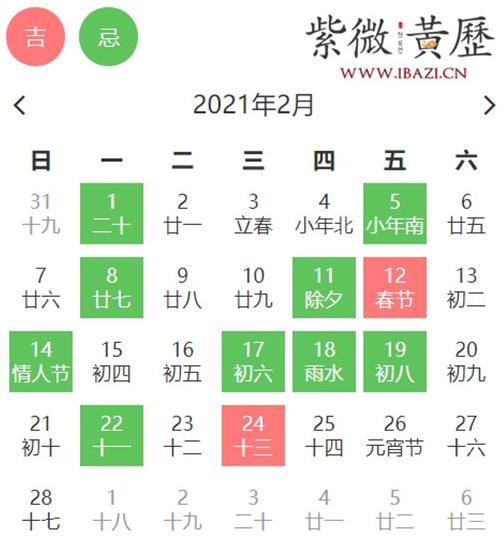 2月美容理发吉日