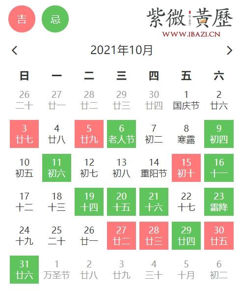 10月美容理发吉日