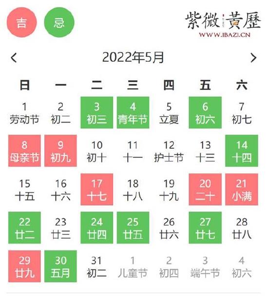 5月美容理发吉日