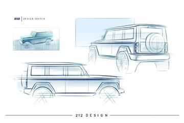 212越野车首次发布全新车型设计手稿