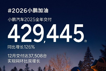 小鹏汽车2025年交付429445台