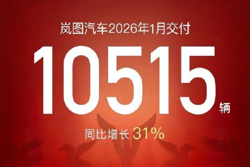 岚图汽车1月交付10515辆 同比增长31%