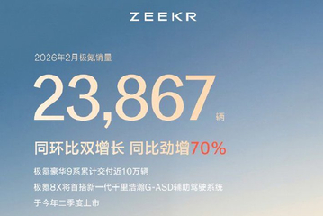 极氪2月交付23867台 极氪8X将于二季度正式上市