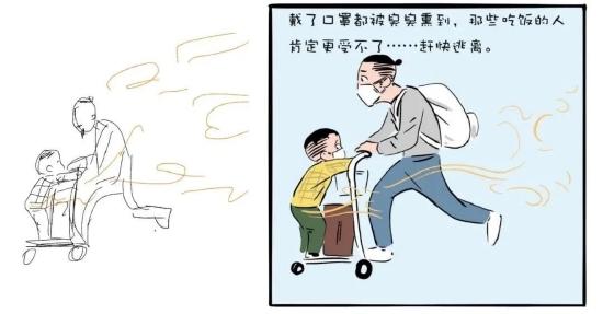 ▲左边是当时记录的瞬间,右边是漫画推送内容