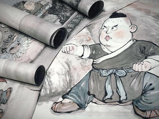 《小张飞》保留了水墨丹青宣纸手绘连环画风格