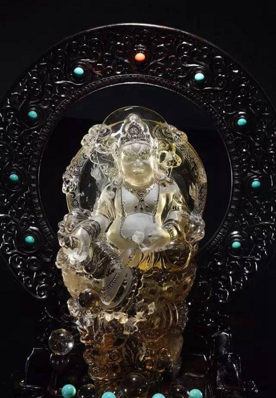 水晶雕刻《黄财神》,仵应文