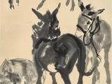 黄胄(1925-1997)  五驴