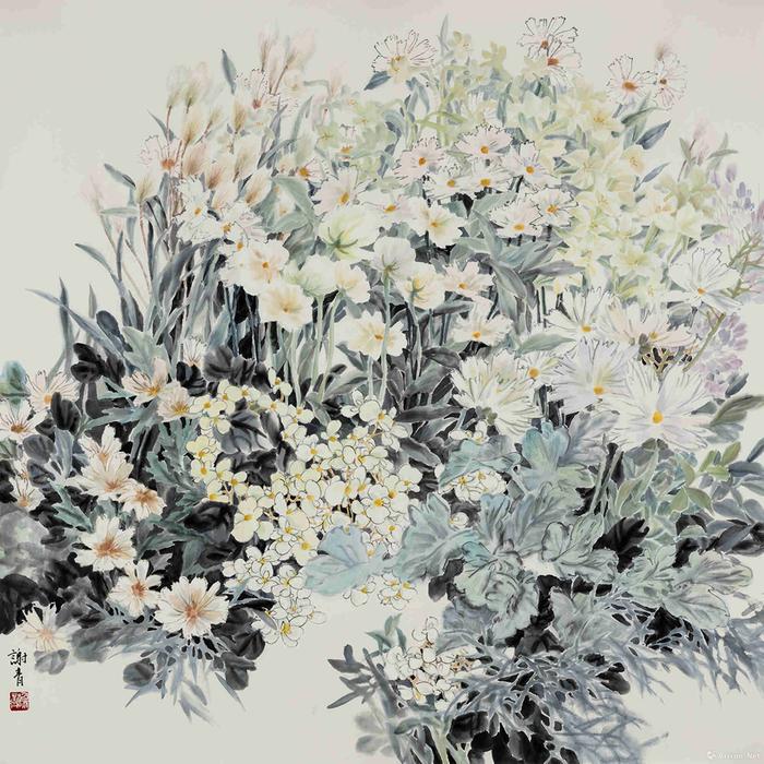 白 谢青 123x123cm 纸本水墨 2016
