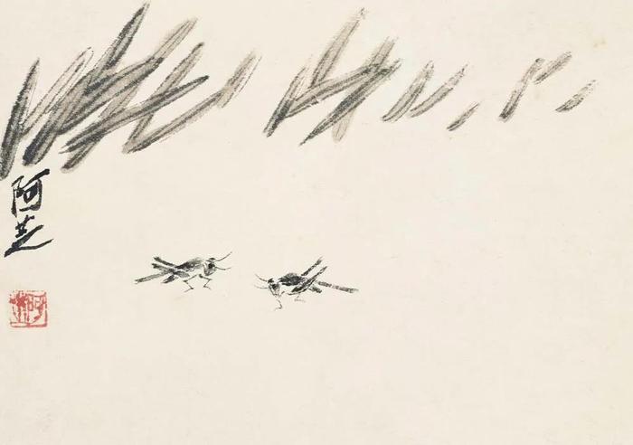 齐白石 草虫册页之一:菱蝗 北京画院藏
