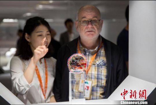 观看展览的外国专家 黄培 摄