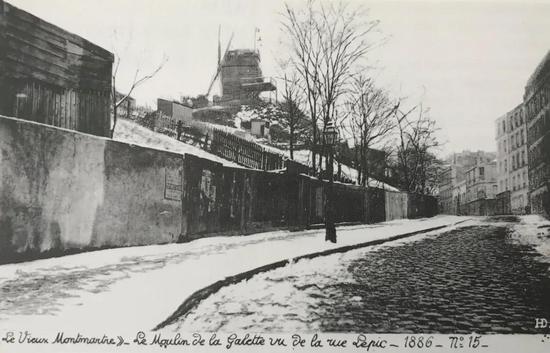 1886年从勒皮克大街的文森・梵高住所远眺煎饼磨坊
