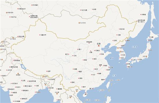 蓝色圈出部分为扎达县,曾经的古格王朝都城所在