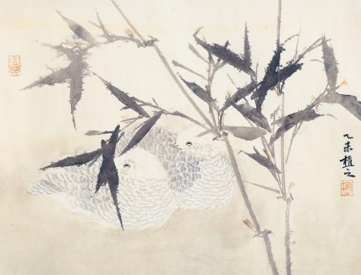 许晓彬《闲趣之一》35cm×45cm纸本设色2015年