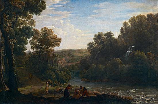 《溪水树林风景》,克劳德·洛兰,布面油画,1630年