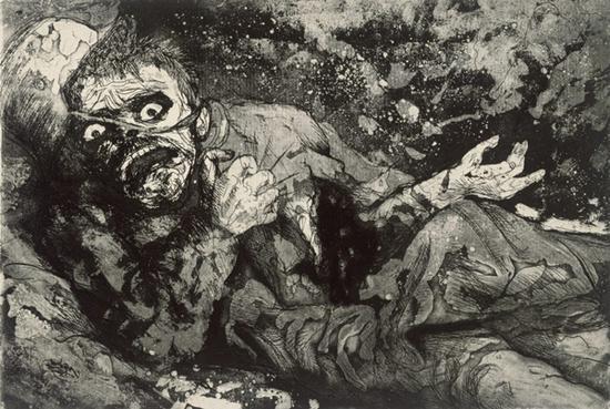 《受伤的人(1916年秋天,巴波姆)》(Wounded Man),奥托·迪克斯,1924年