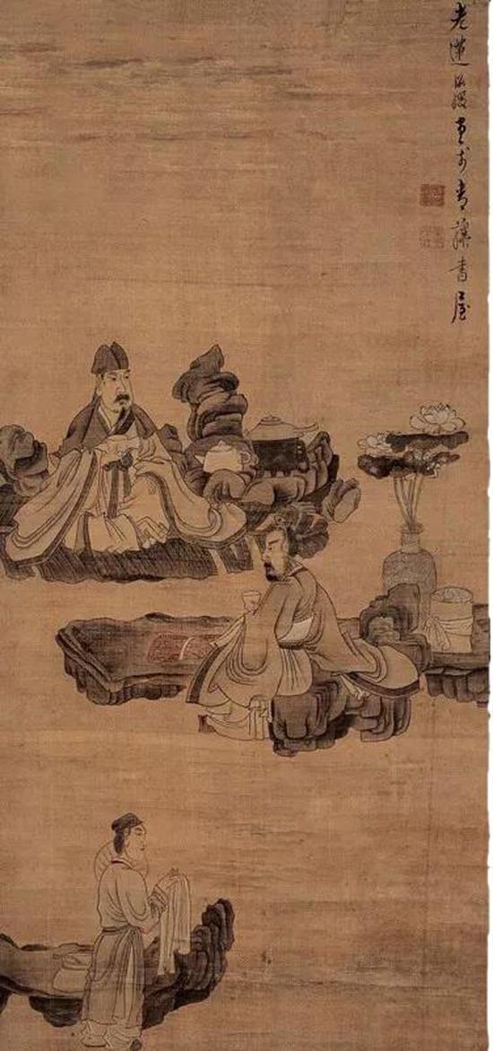 陈洪绶 《停琴品茗图》(明)