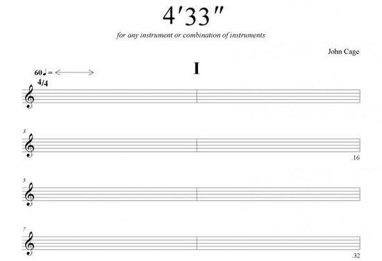 约翰·凯奇(John Cage)作品《4分33秒》(4’33’’,1952)