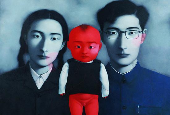 张晓刚(b.1958)血缘:大家庭1号布面油画