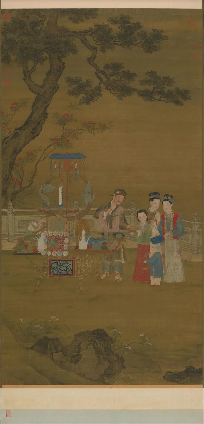 明 佚名 夏景货郎图 186.4×104.2cm 绢本 立轴 设色 故宫博物院