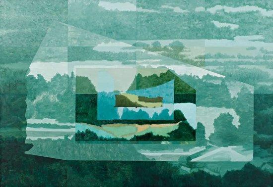 《自然的档案-玉皇山村》，布面油画，90 × 130 cm，2023