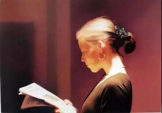 格哈德·里希特“照片绘画” 《读报女孩》1994