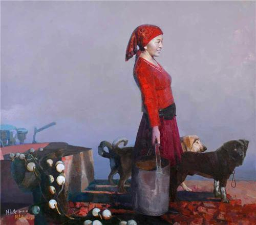 《清晨·伊犁河畔》146×168cm
