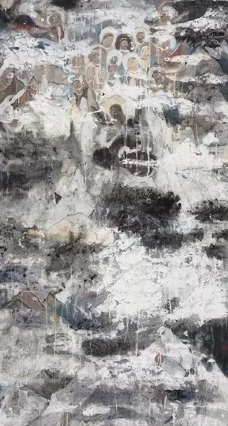 迷雾之四,纸本水墨,180x97cm,2019
