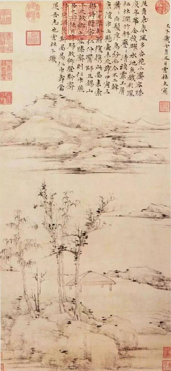 倪瓒,容膝斋图