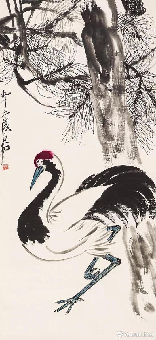 齐白石 《松鹤长年》 1357万元成交