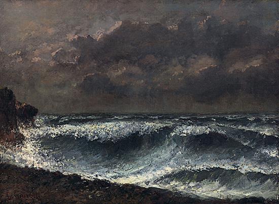 《海平线上的风暴》,古斯塔夫·库尔贝,布面油画,1872-1873年