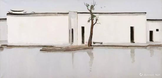 吴冠中《双燕》 布面油画 69x140cm 1994年作