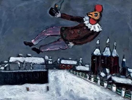 1925 Rooster Man Above Vitebsk