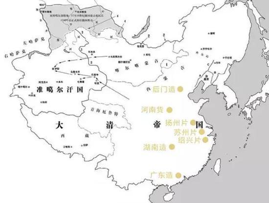 ▲明清书画造假地图