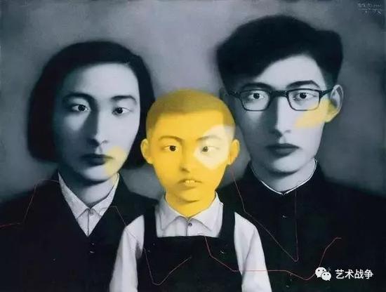 (王中军收藏:张晓刚《血缘——大家庭·全家福》)