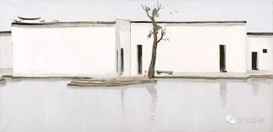 吴冠中《双燕》 油画 69x141cm
