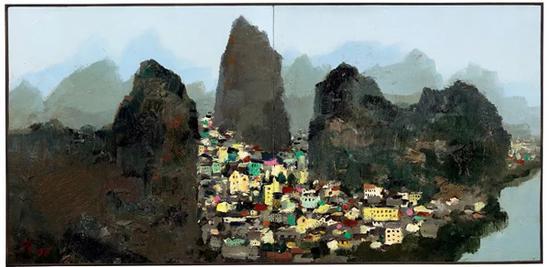 1977-1996 年作油彩木板(双联作)42.5 x 88 cm.HK$ 20,000,000 - 30,000,000