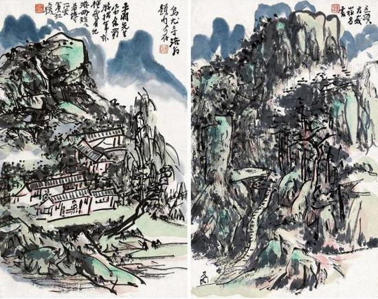 黄宾虹《峨眉纪游册页》(局部)