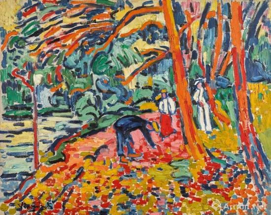 毛利斯・德・弗拉芒克(Maurice de Vlaminck)《枯木景致》 1906年作