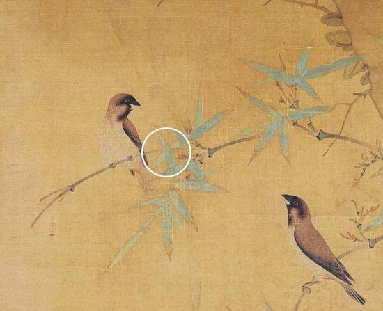 赵佶《竹禽图》(局部)