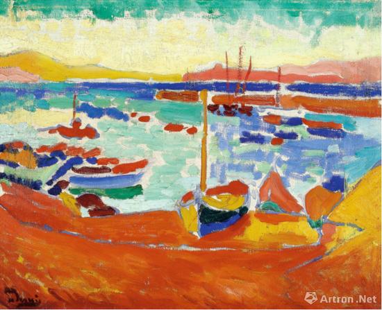 安德烈·德兰(AndréDerain)《科里乌尔的船只》38.4x46cm 布面油画 1905年作
