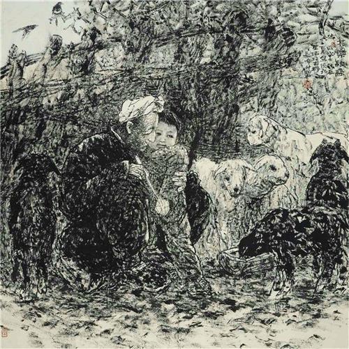 《其乐融融》150×150cm