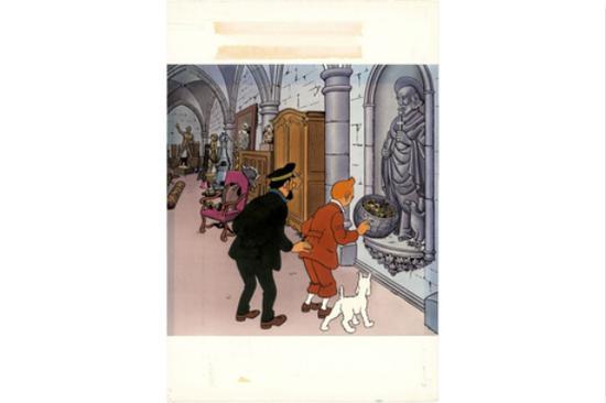《丁丁历险记•红色克拉姆的宝藏》立体书版内页,1970年,估价:63864美元-85152美元。