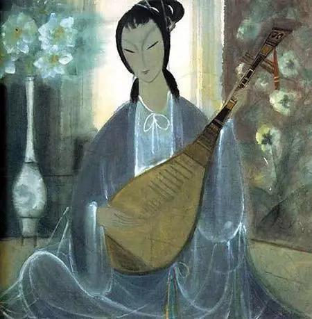 ▲林风眠 《琵琶仕女》 约60年代初