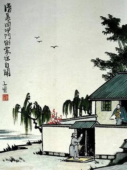 清晨闻叩门,倒裳往自开。