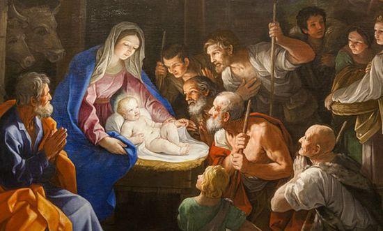艺术家圭多·雷尼( Guido Reni)的 《牧羊人朝拜圣婴》(The Adoration of the Shepherds)约1640年。