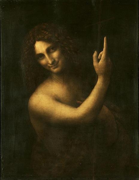 达芬奇总是把男人画得像女人,女人画得像PS液化过度,咬肌通常肌肉抽筋嘴部露出神秘莫测的微笑。