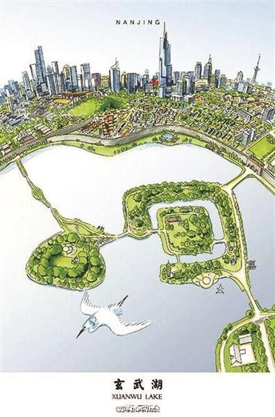 玄武湖大气磅礴。