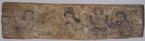 图5 《蚕种东来》木版画